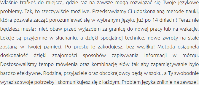Niezwykle szybka Nauka Języka Artykuł Językowy